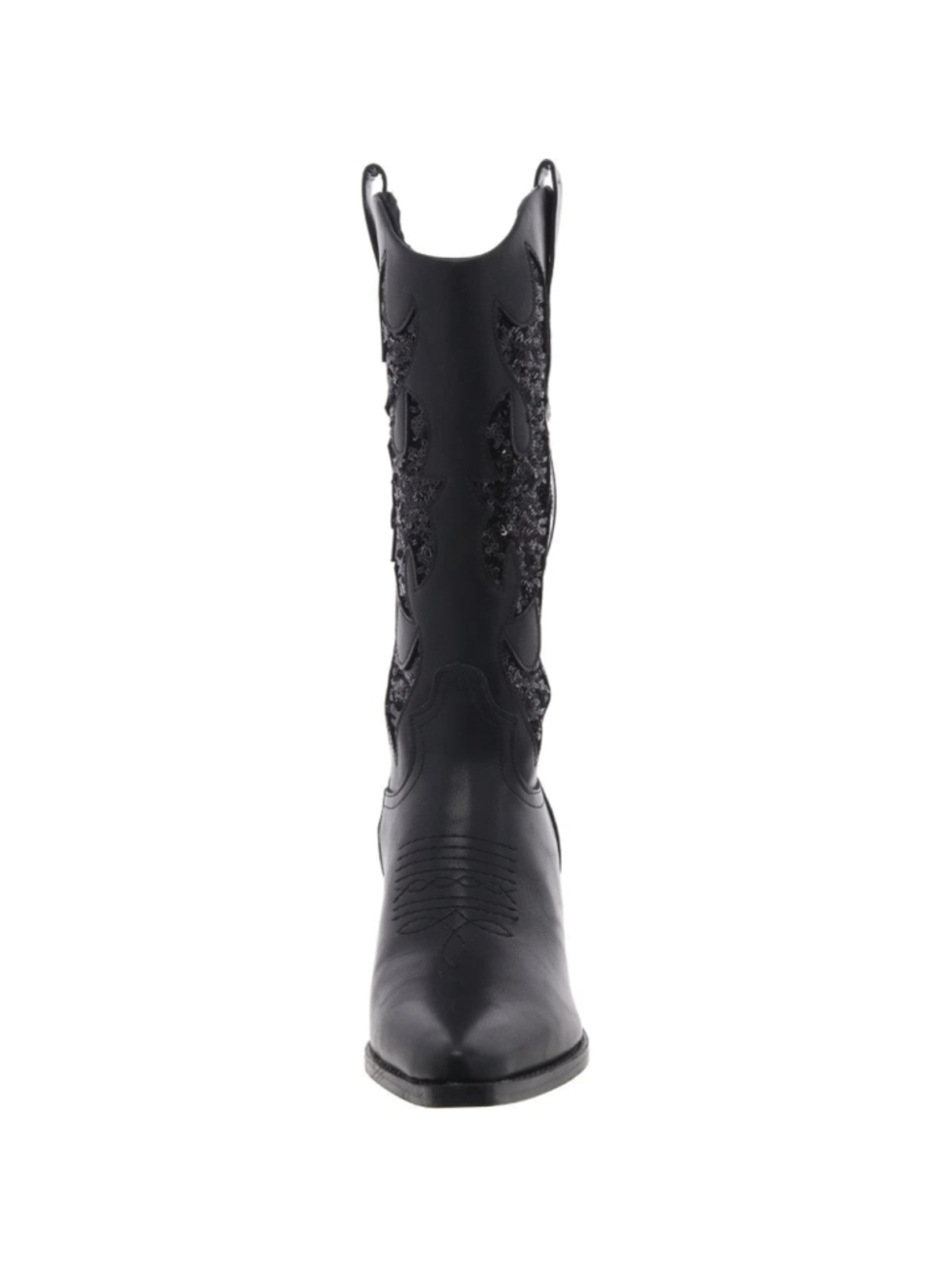 Wild Pair Women's Size 8.5 Black Cowboy Boots w/ Sequin Sparkle Details NIB - Picture 2 of 13